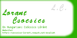 lorant csocsics business card