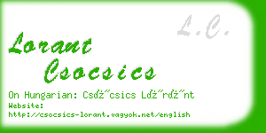 lorant csocsics business card